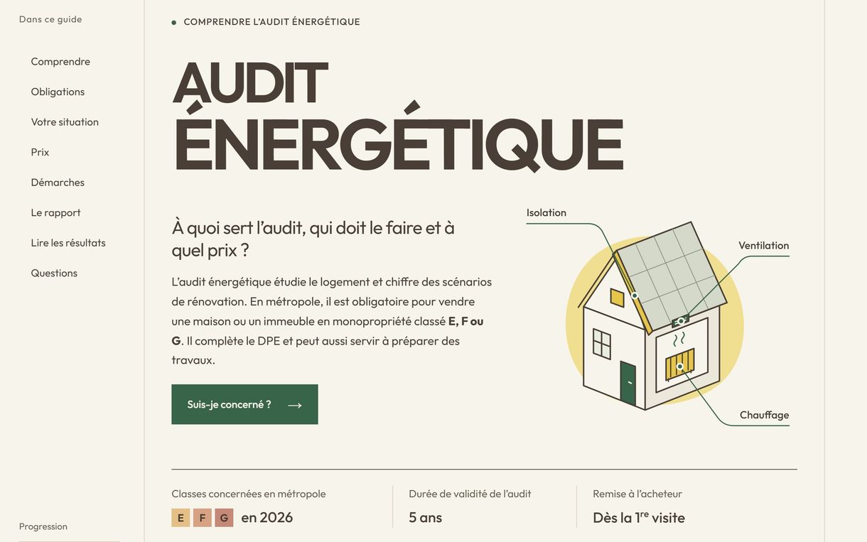 Capture d'écran : Guide de l'audit énergétique